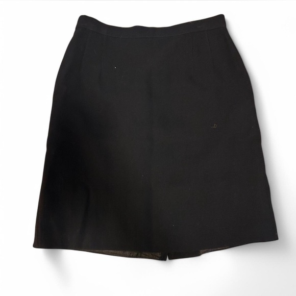 Vintage Giorgio Armani 100% Wool Black Pencil Skirt - Picture 1 of 4